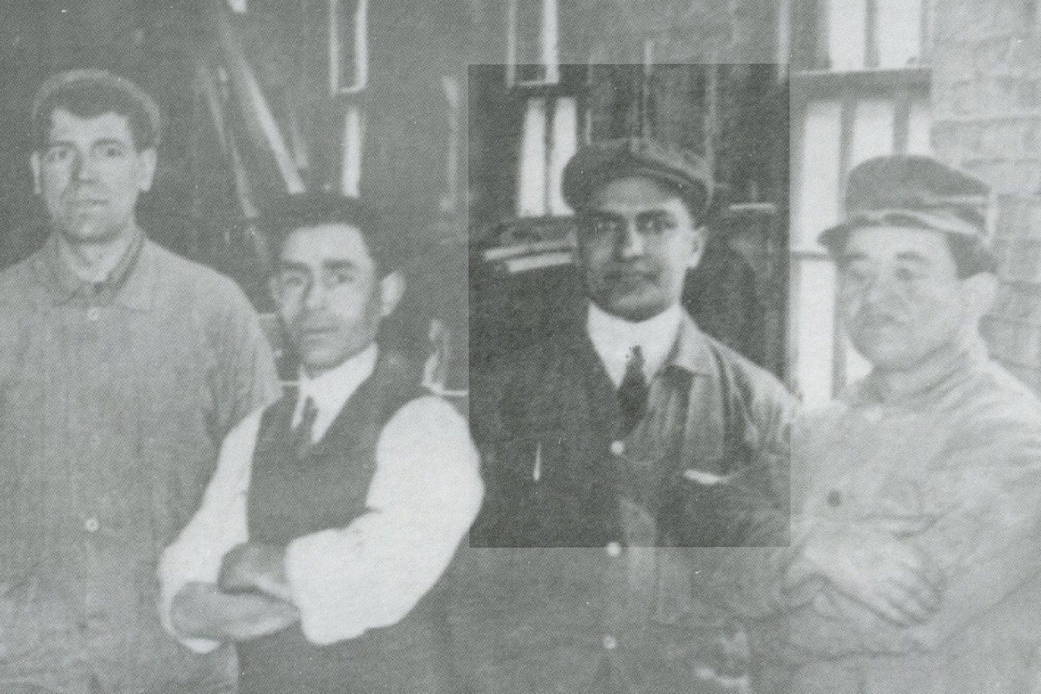 Leon with group of factory workers