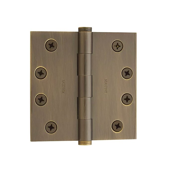 Baldwin 1040-050-I 4"X4" Sqr Antique Brass Hinge H/P