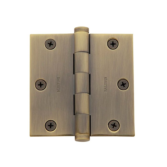 Baldwin 1035-050-I 3.5"X3.5" Sqr Hinge Us5 Sat/Brass & Black Pc