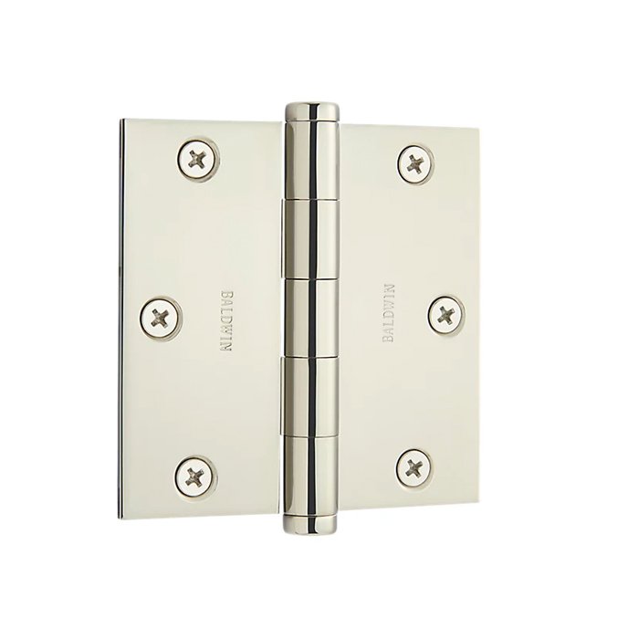 Baldwin 1035-055-I 3.5"X3.5" Sqr Hinges Lifetime Polished Nickel Pc