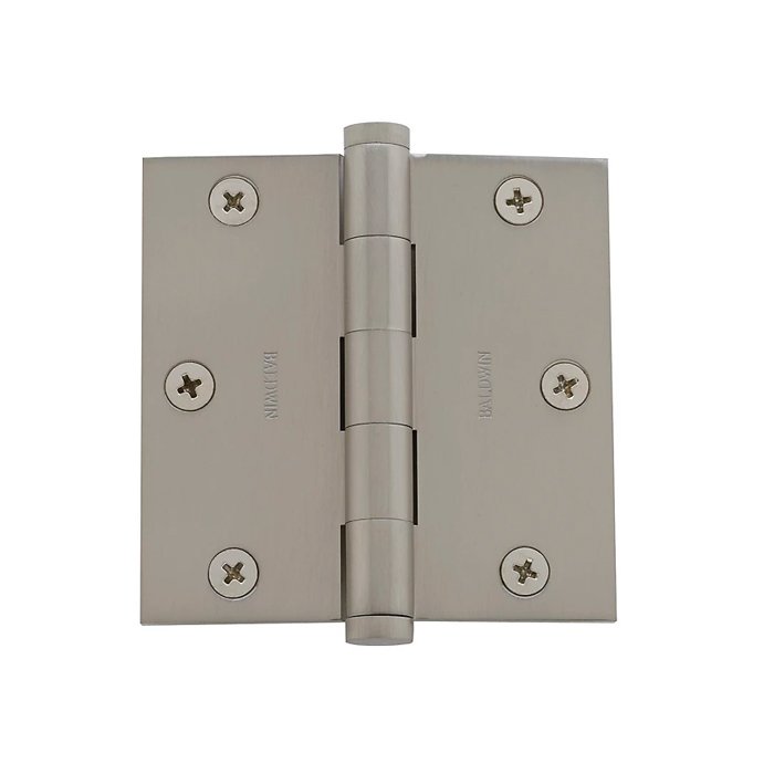 Baldwin 1035-056-I 3.5"X3.5" Sqr Hinges Lifetime Satin Nickel Pc