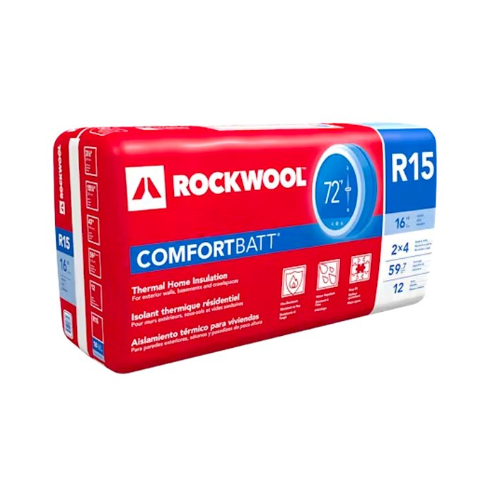 Rockwool R-15 Comfort Batt 3.5" X 15.25" X 47" (59.7 Sq/Ft)